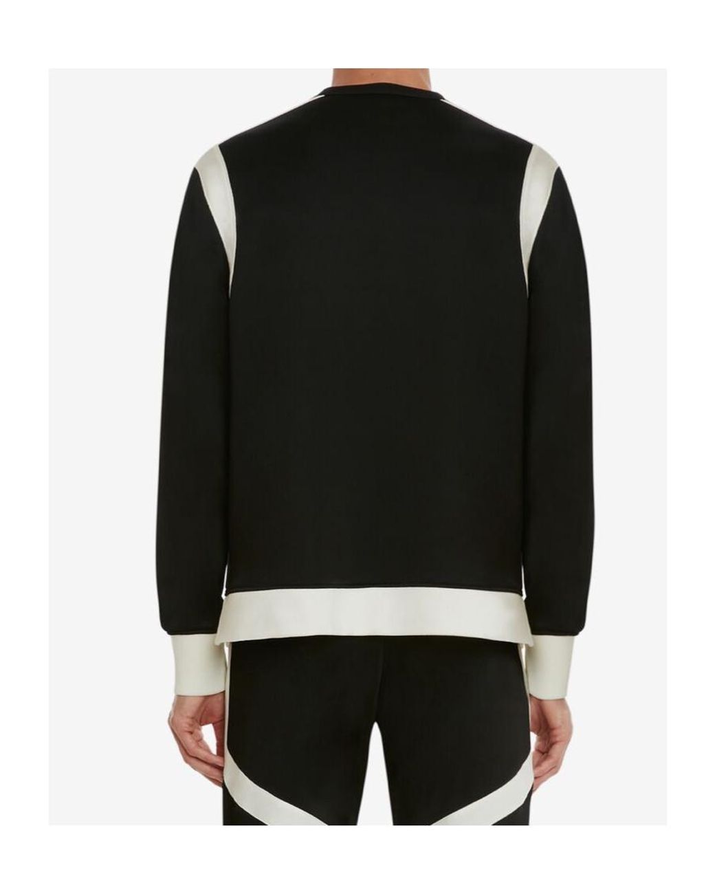 McQueen Black Two-Tone Panelled Sweatshirt for men