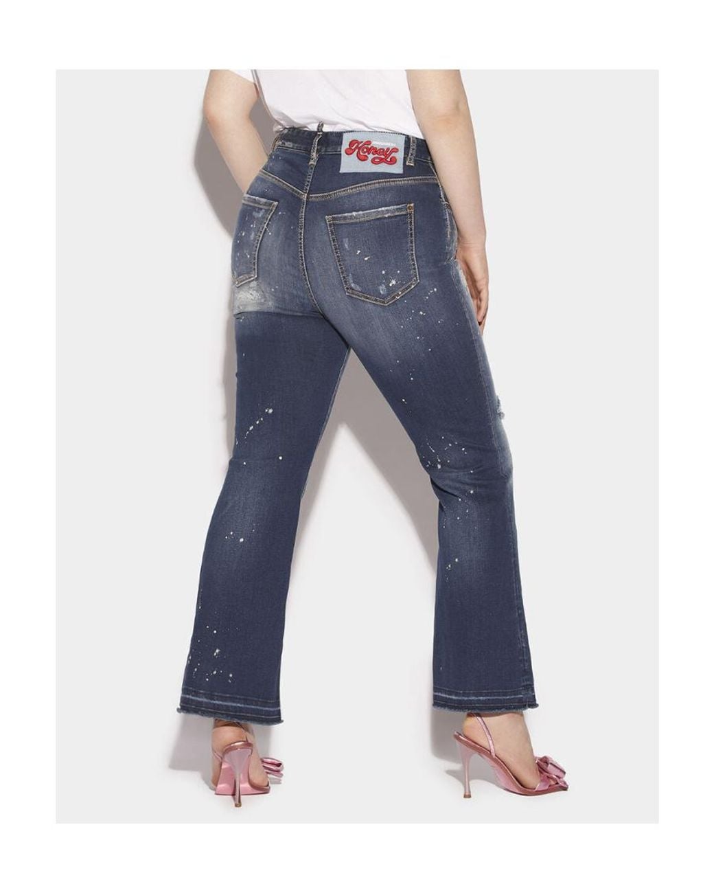 DSquared² Blue Distressed Flared Jeans
