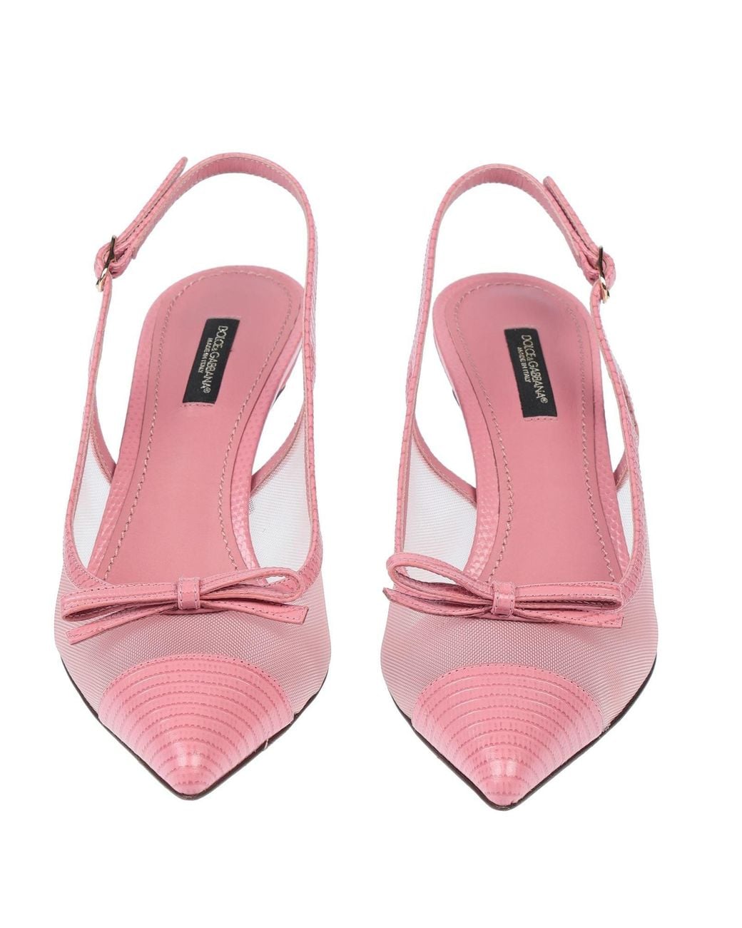Dolce & Gabbana Pink Leather Pointed-Toe Shoes