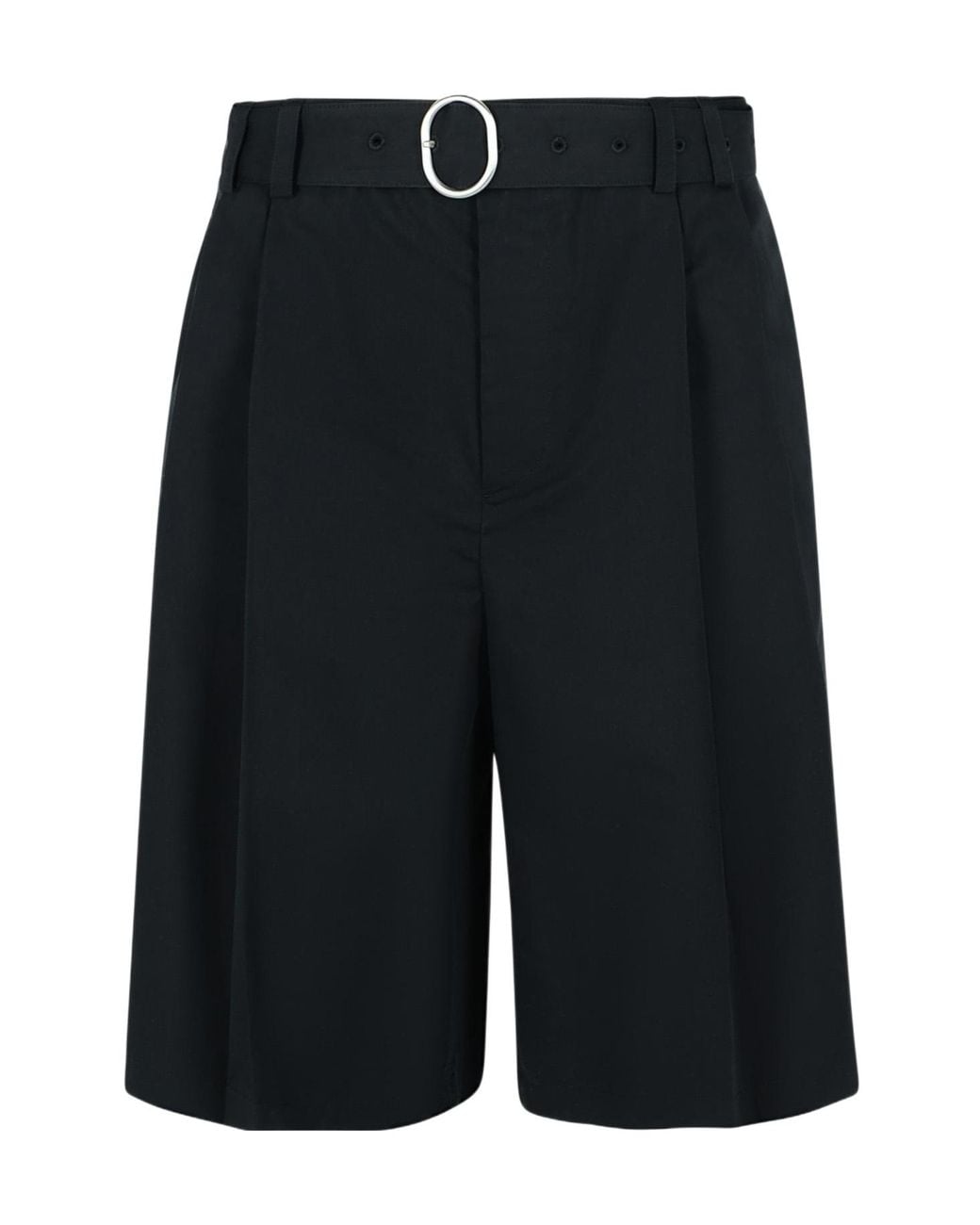 Jil Sander Black Belted Knee-Length Bermuda Shorts for men
