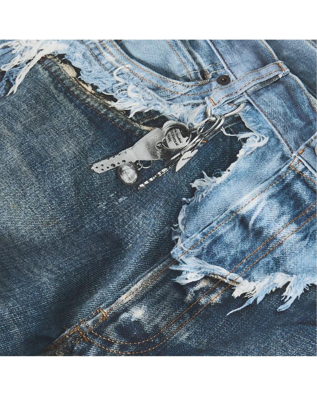 Acne Blue Trompe L'Oeil Jeans for men