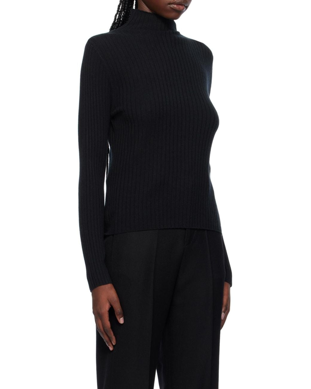 arch4 Black Ribbed Cashmere Sweater