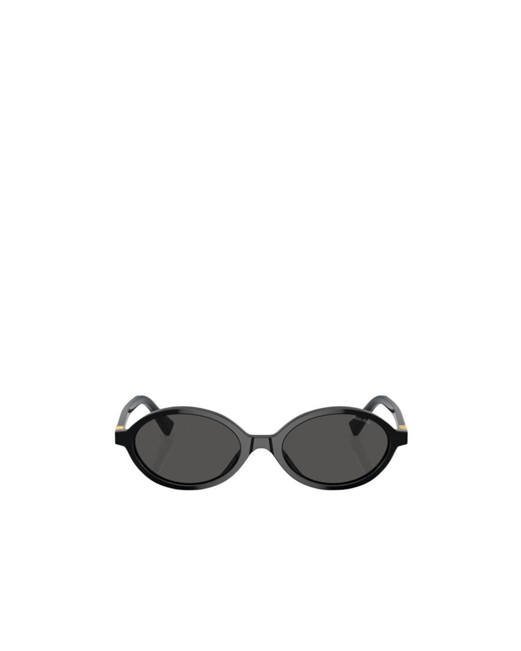 Miu Miu White Logo-Lettering Oval Sunglasses