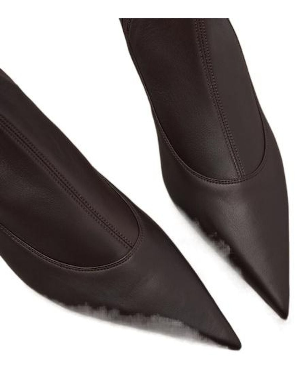 Khaite Black Valerie Leather Mid-Calf Boots