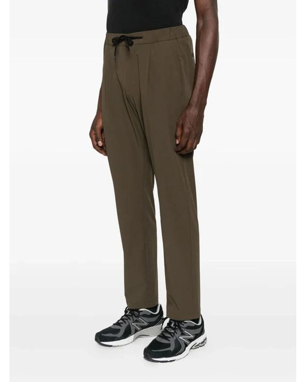 Herno Gray Pleated Drawstring Trousers for men