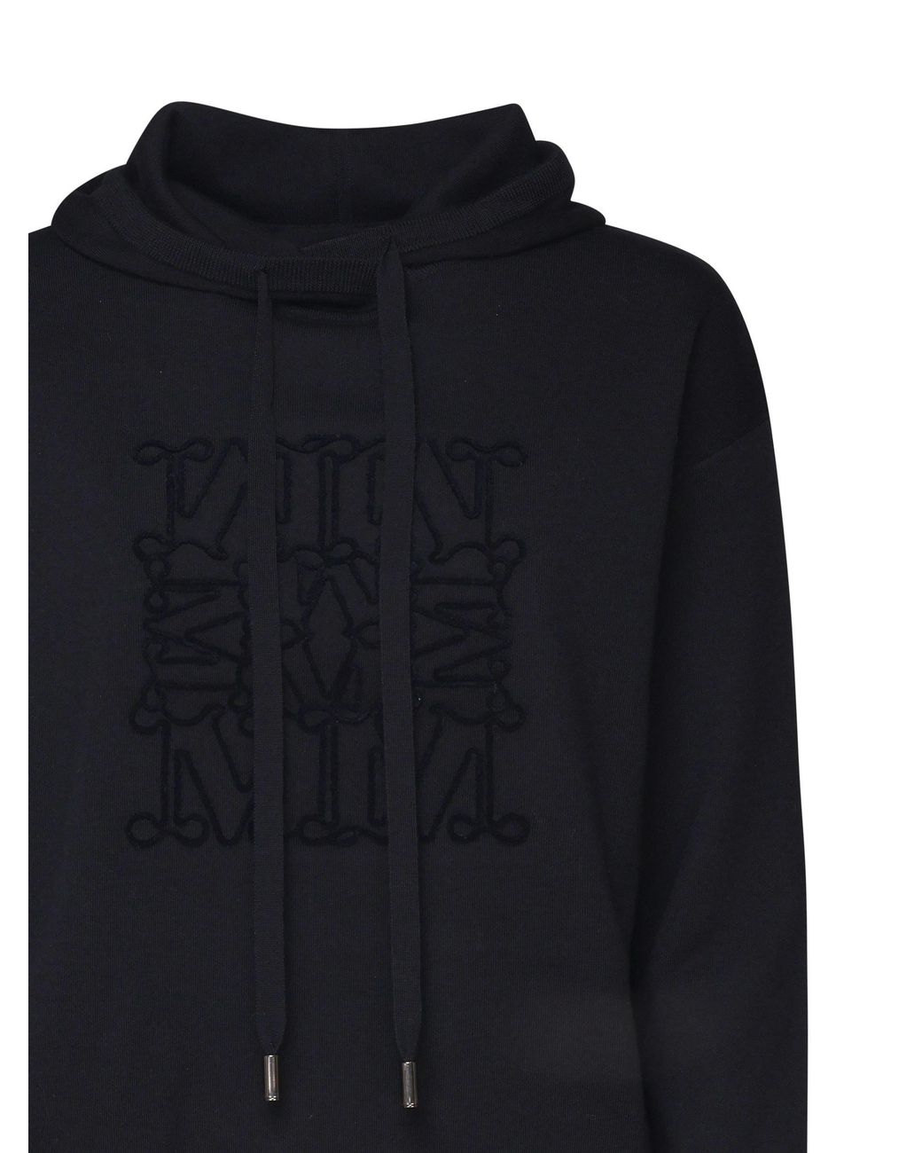 Max Mara Black Pamir Drawstring Long-Sleeved Hoodie