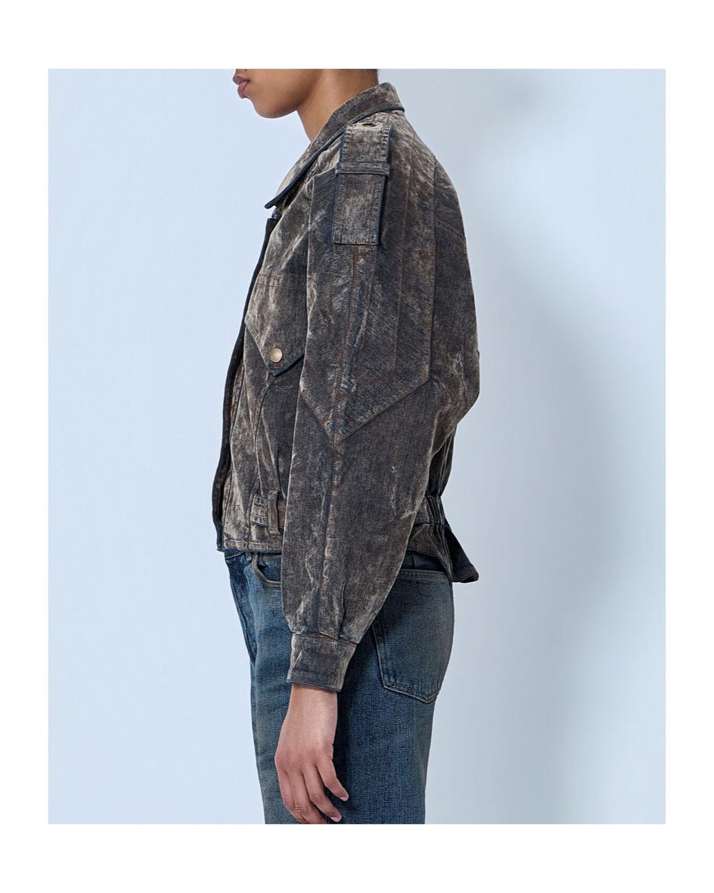 VAQUERA Gray Flocked Denim Jacket