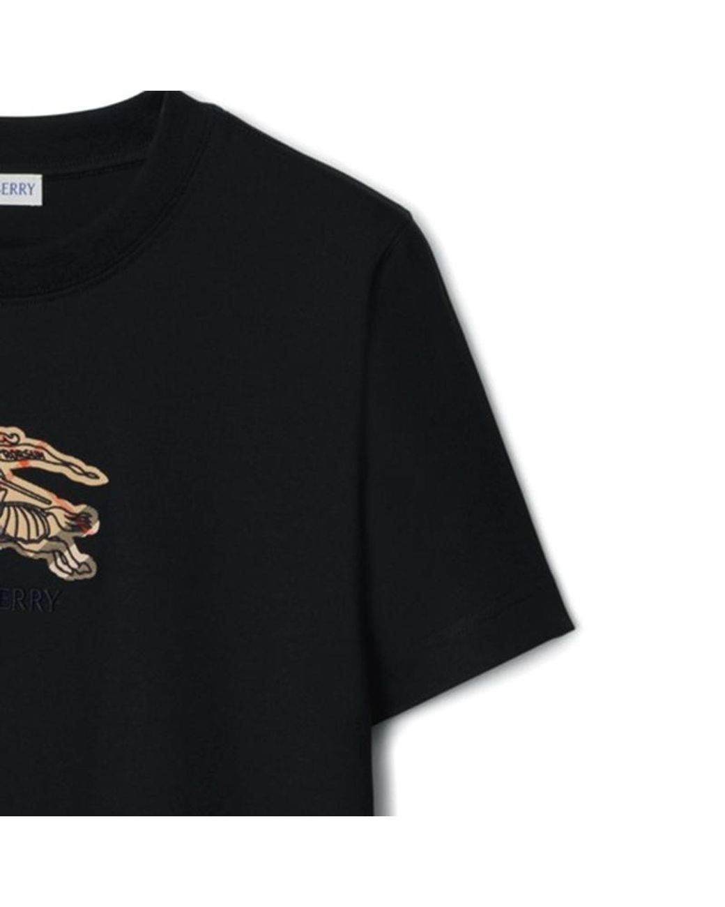 Burberry Black Ekd Check Crewneck T-Shirt