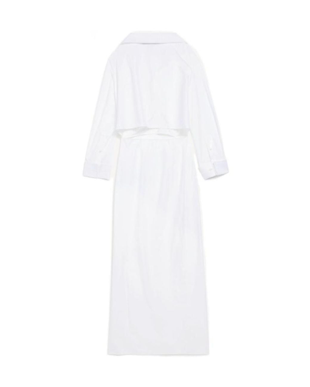 Balenciaga White Off-Shoulder Shirt Dress