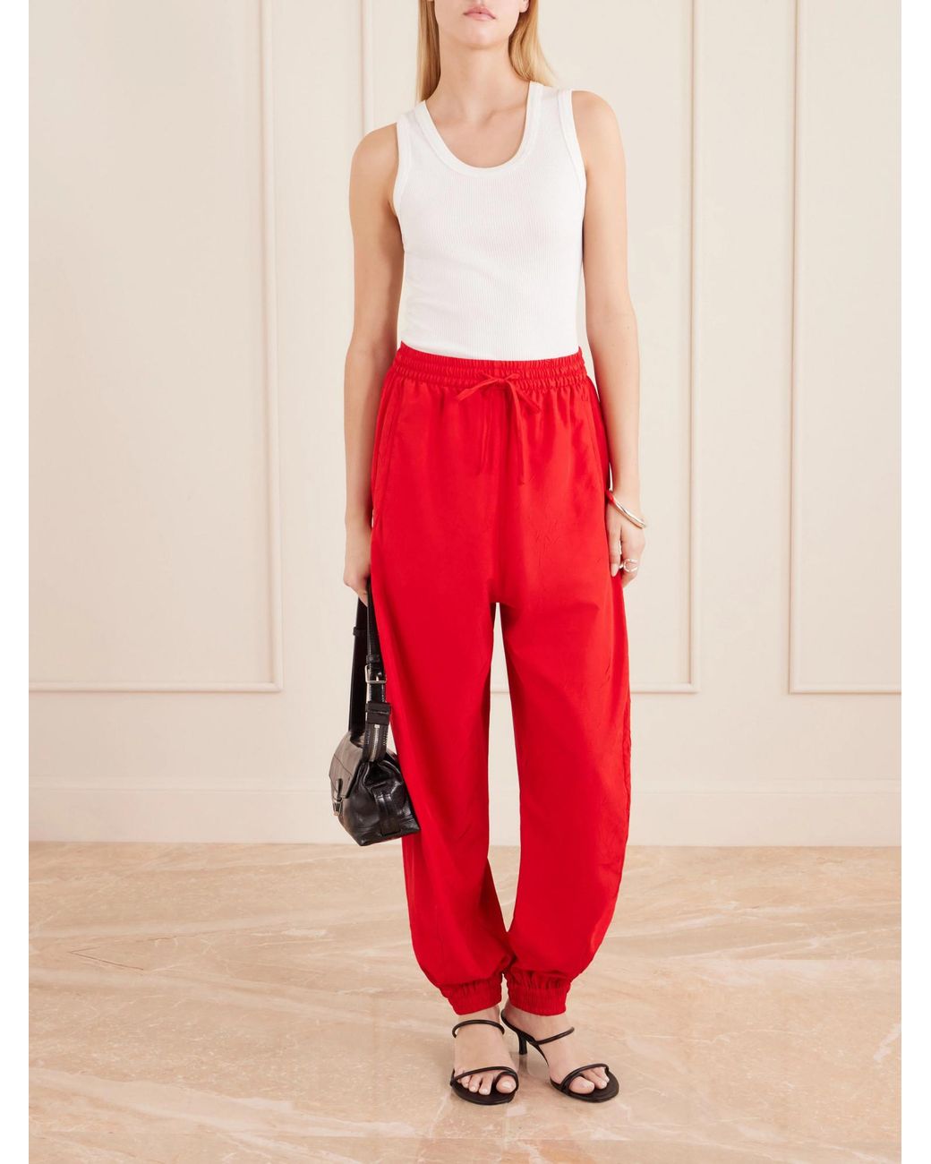 Rohe Red Crinkled Balloon Pants