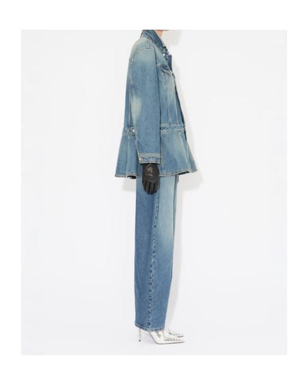 Alaïa Blue Alaïa Denim Peplum Jacket