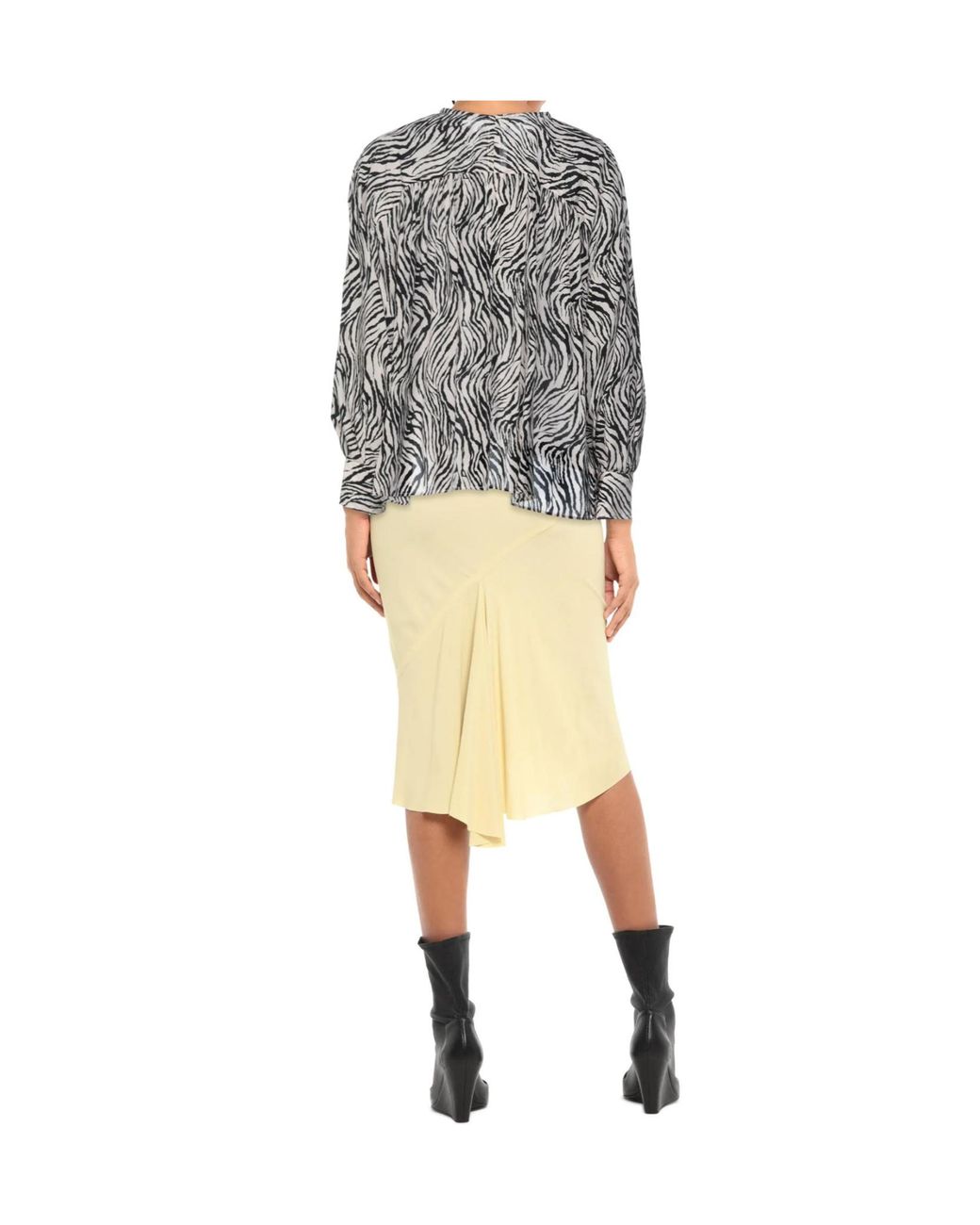 Isabel Marant Gray Printed Long Sleeve Blouse