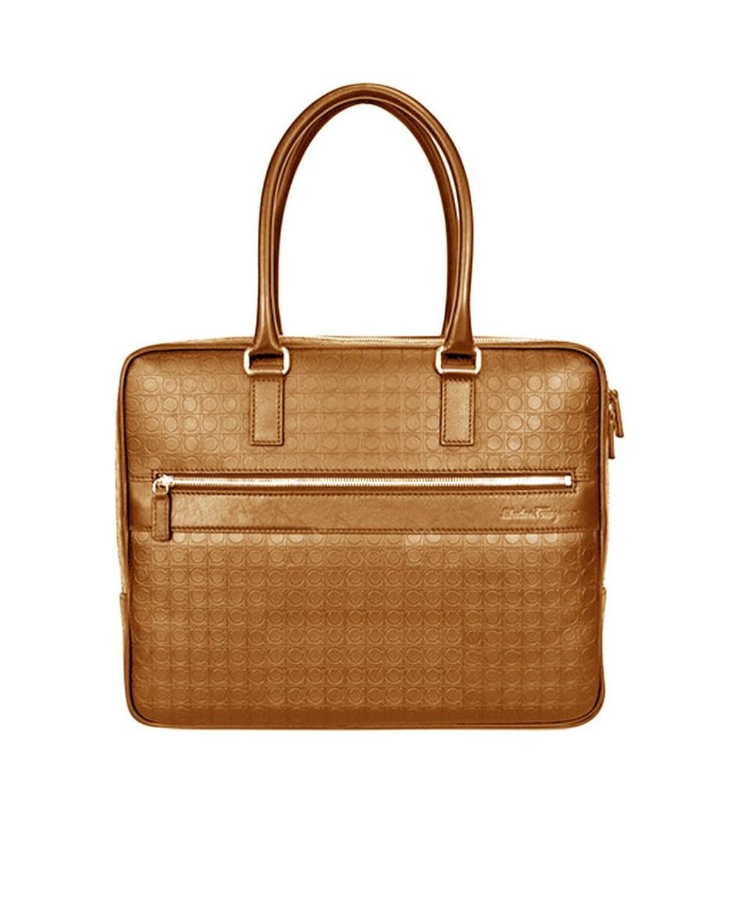 Ferragamo Brown Logo Logo Handbag