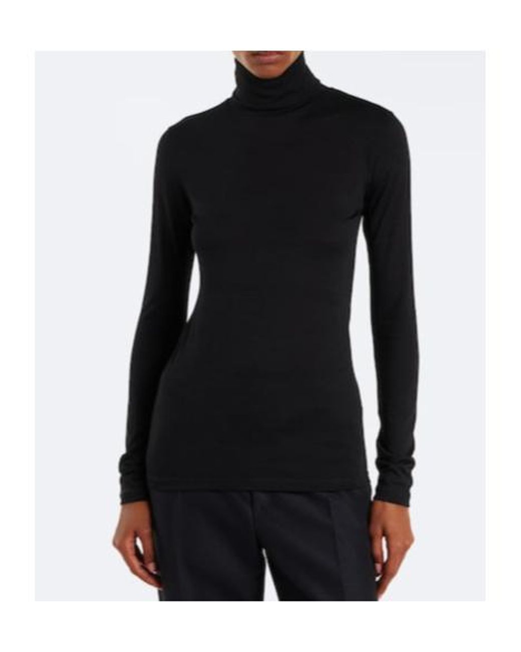 Jil Sander Black Jersey Turtleneck Top
