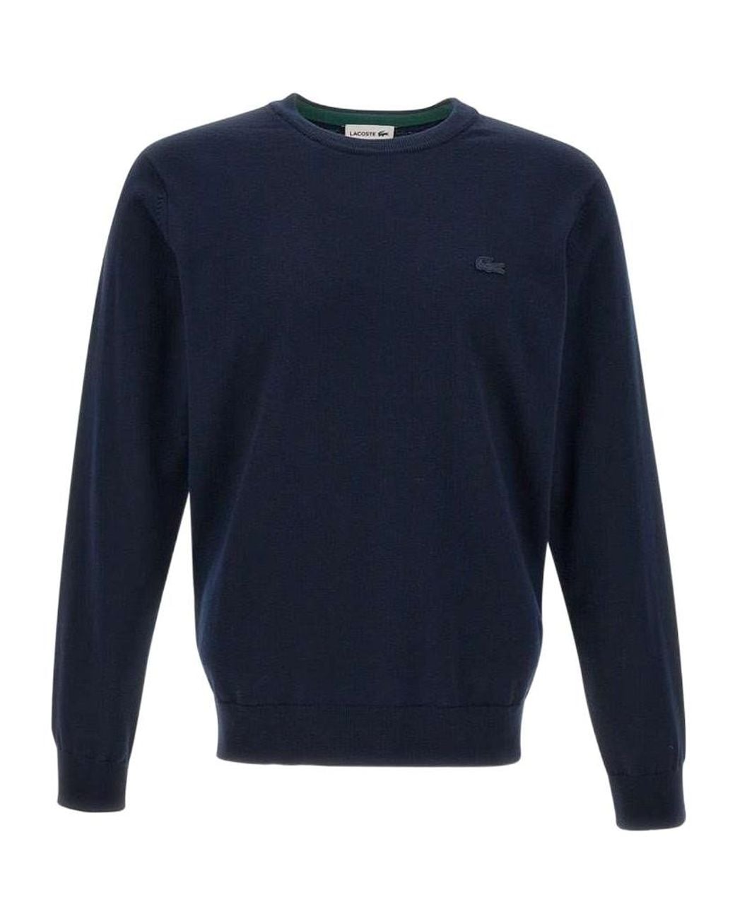 Lacoste Blue Logo Patch Crewneck Knitted Jumper for men