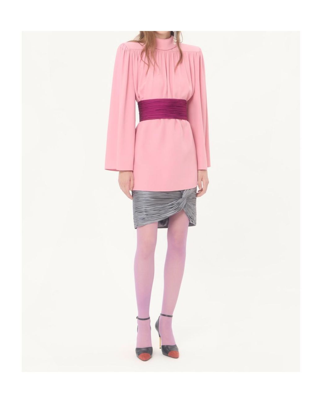 Valentino Pink Cady Couture Pleated Top