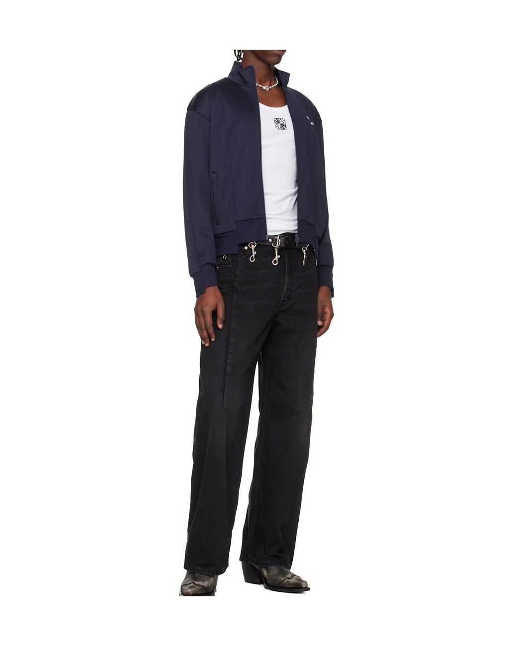 Vetements White Metal Clip Belt for men