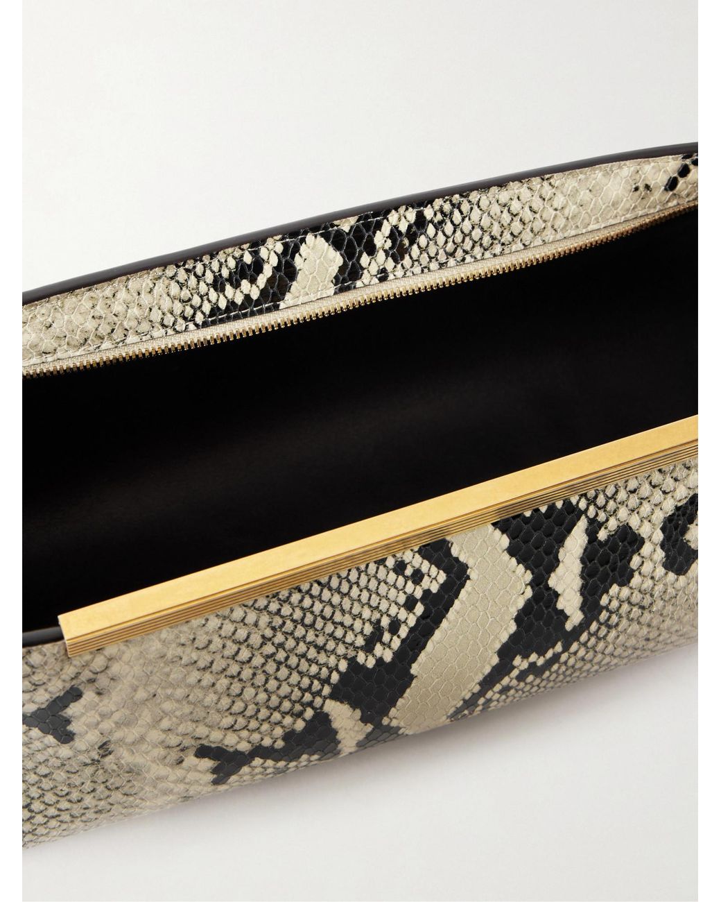 Khaite Metallic Minimalist Snake-Print Clutch