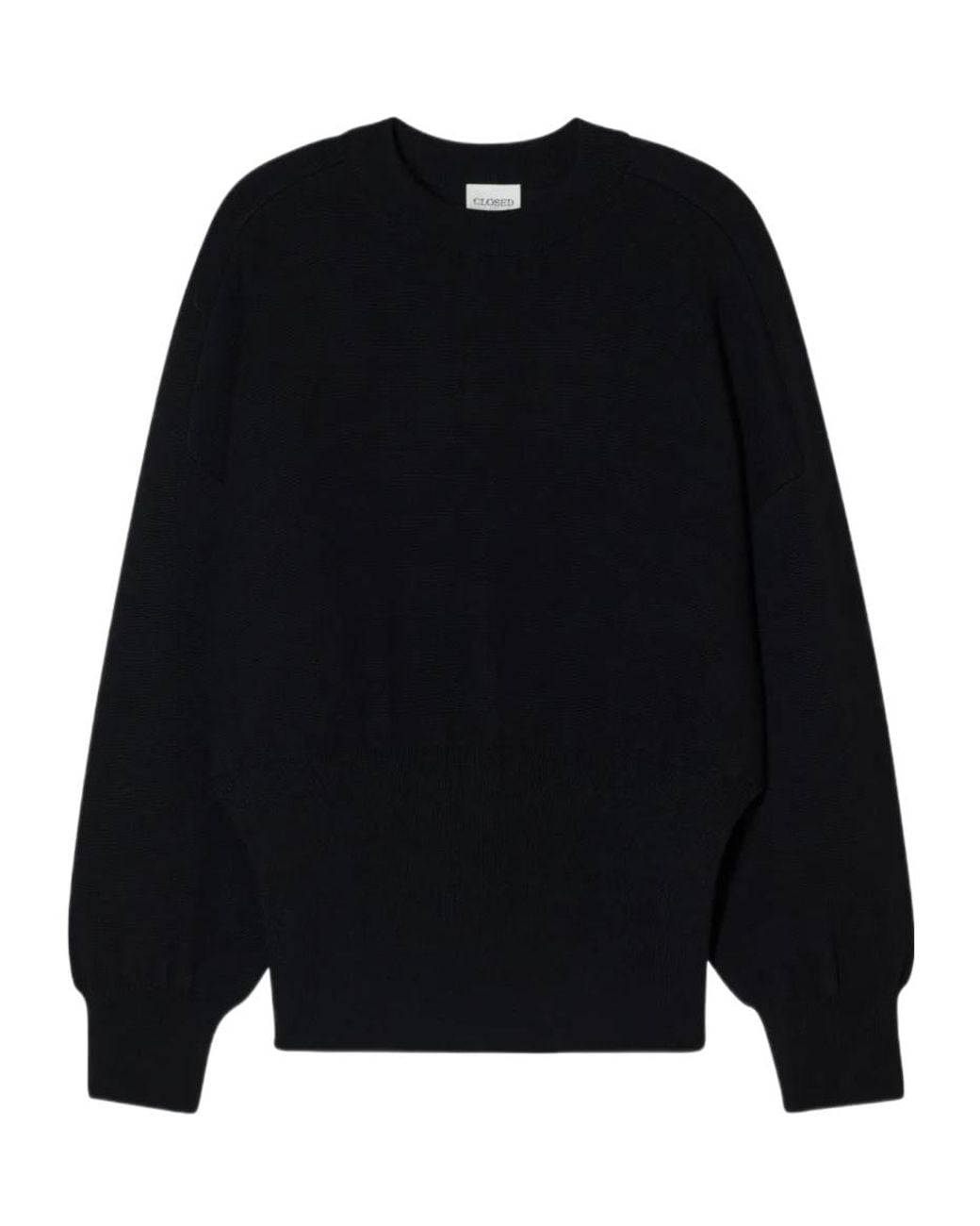 Closed Black Long-Sleeve Crew-Neck Sweater