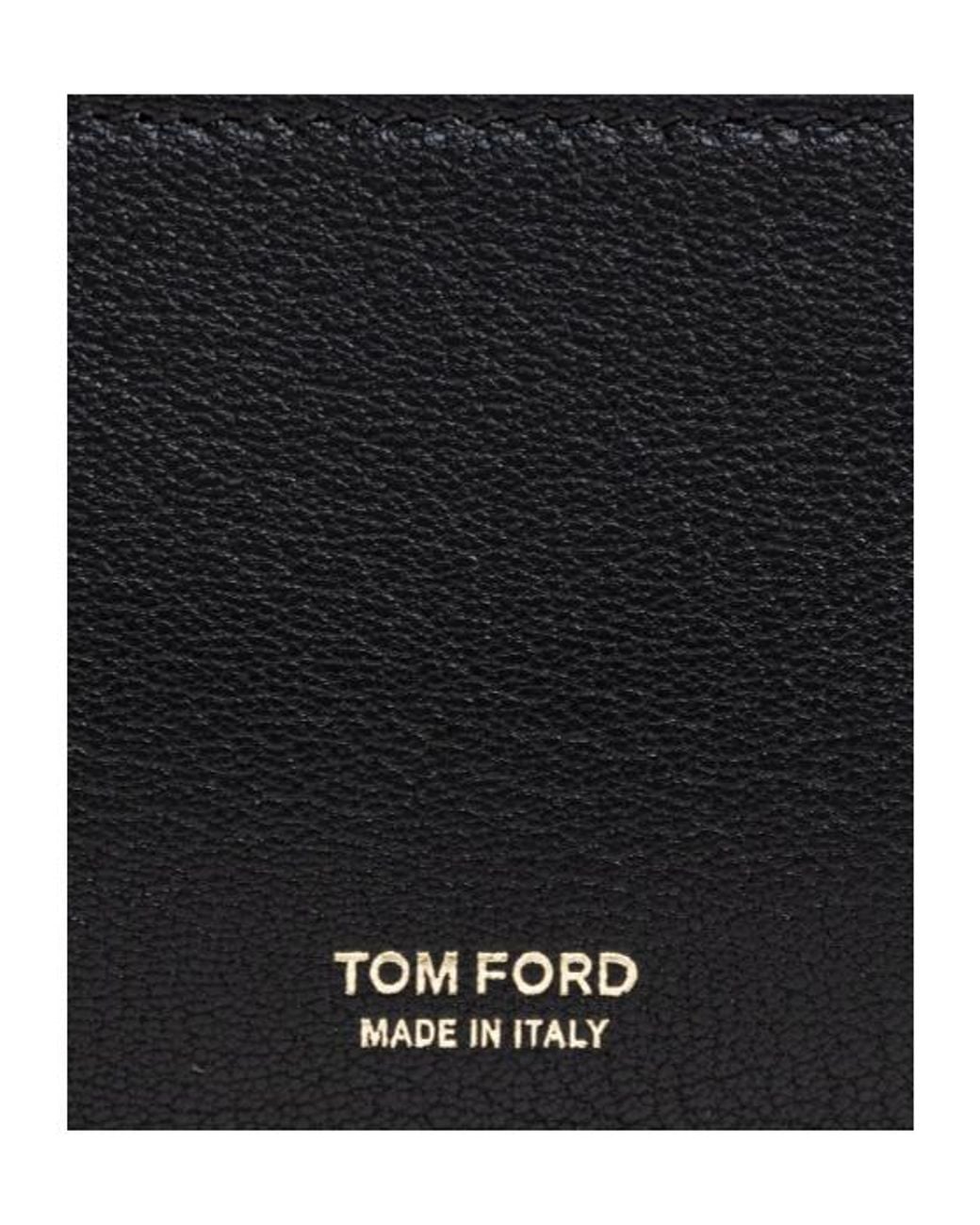 Tom Ford Black Logo Printed Zipped Wallet