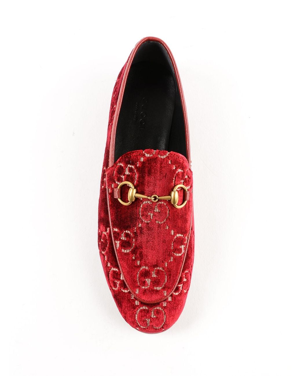 Gucci Red Jordaan Gg Velvet Loafer