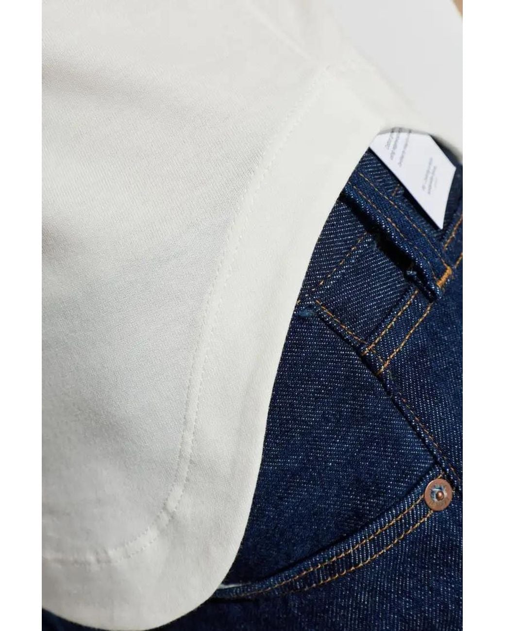 The Attico White The Logo Embroidered Top