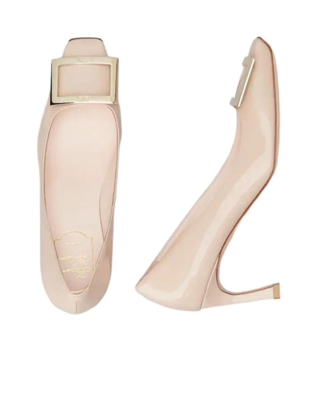 Roger Vivier Pink Trompette Embellished Buckle Pumps