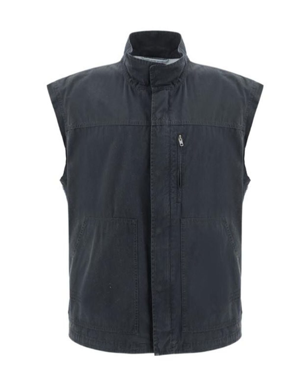MM6 by Maison Margiela Blue Double Woven Zipped Vest for men