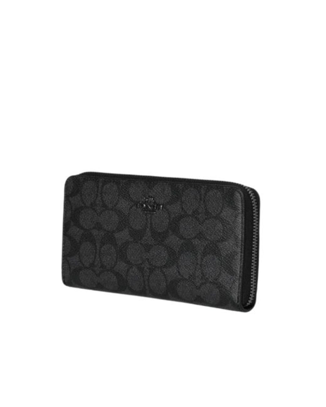 COACH Black Long Zip-Around Wallet