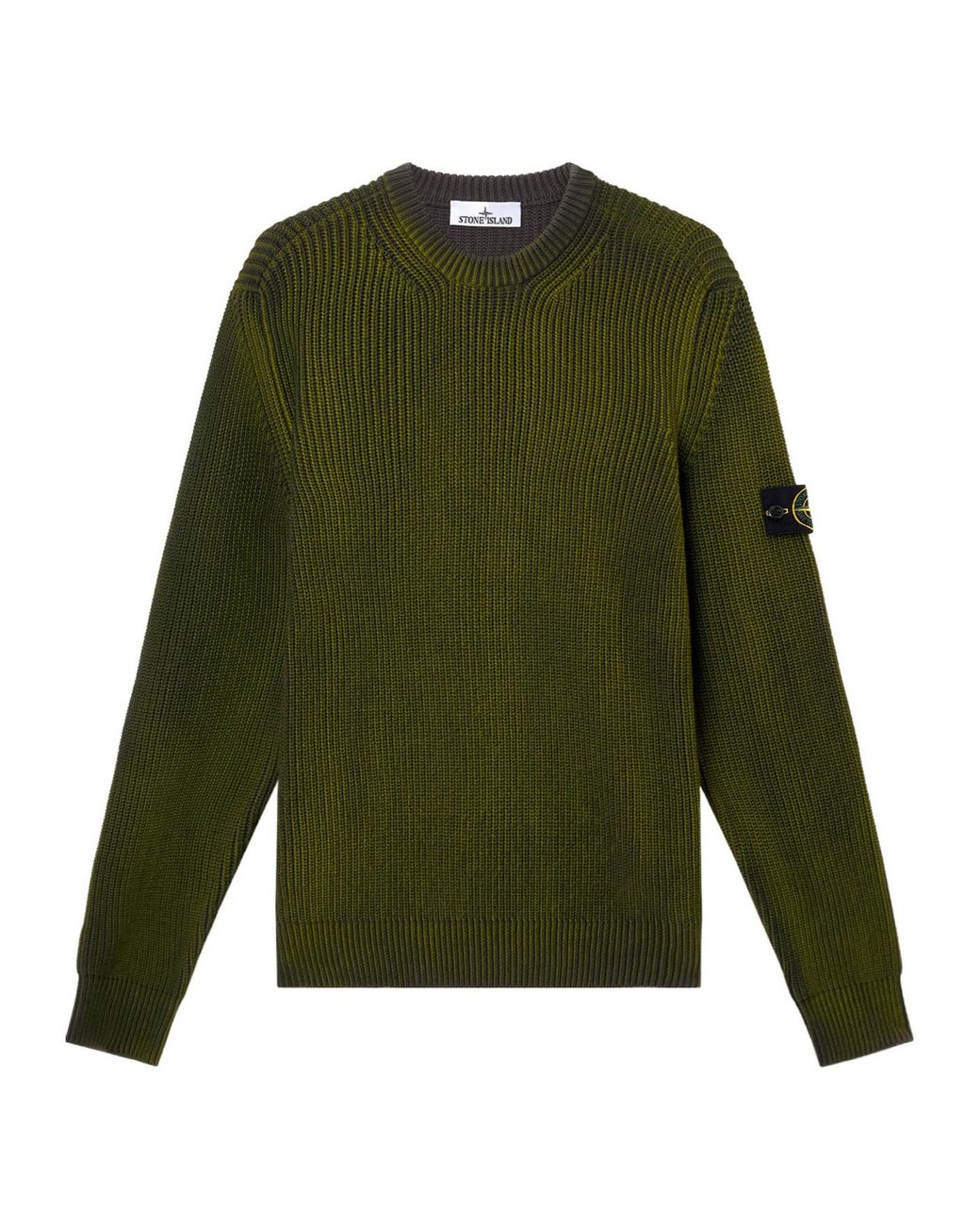 Stone Island Green Logo Patch Knitted Jumper for men
