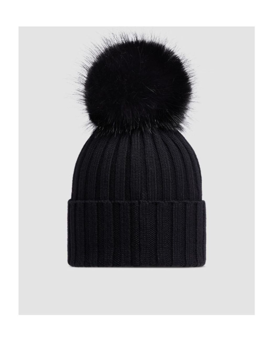 Moncler Black Logo Patch Beanie