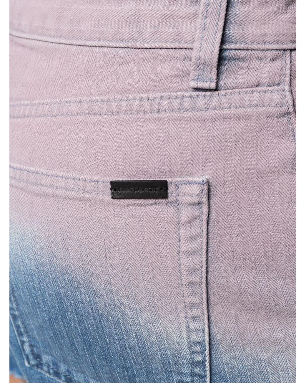 Saint Laurent Blue Tie-Dye Denim Shorts