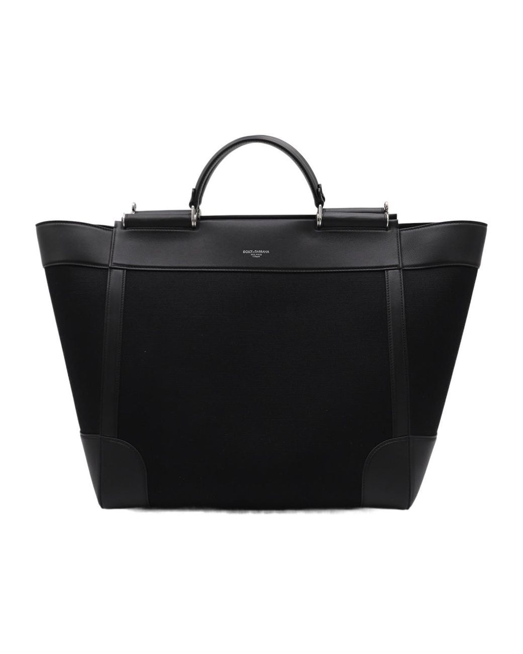 Dolce & Gabbana Black Logo Stamp Tote Bag for men