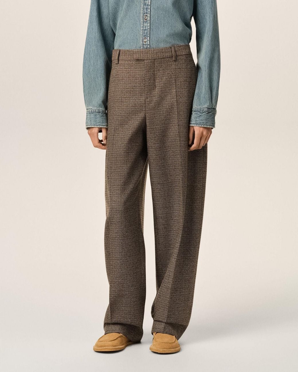 AMI Natural Ami Checked Tailored Pants