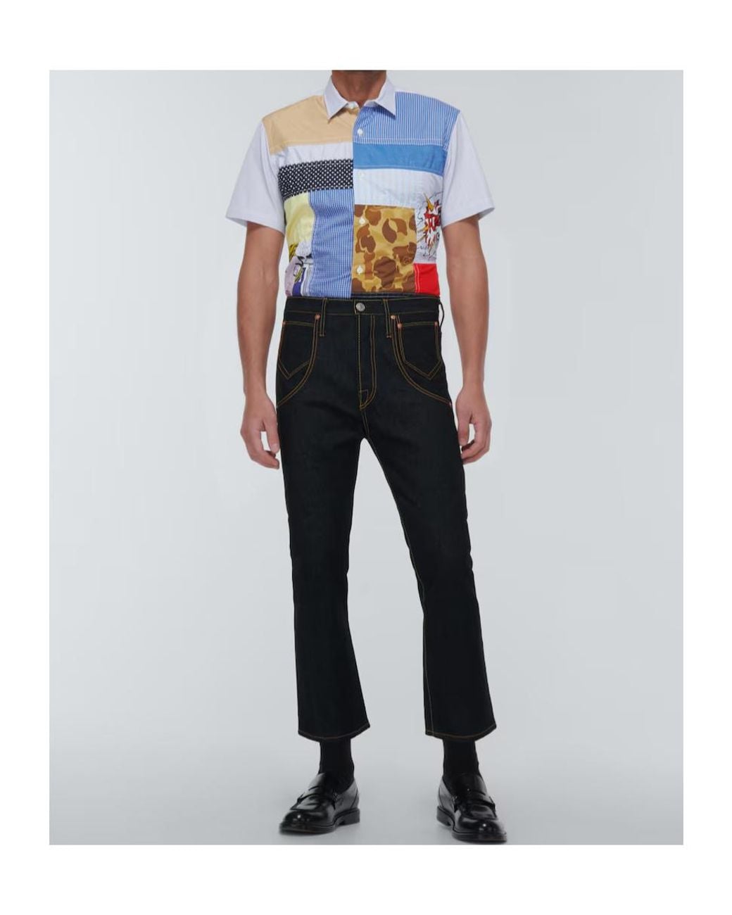 Junya Watanabe Blue X Roy Lichtenstein Printed Shirt for men