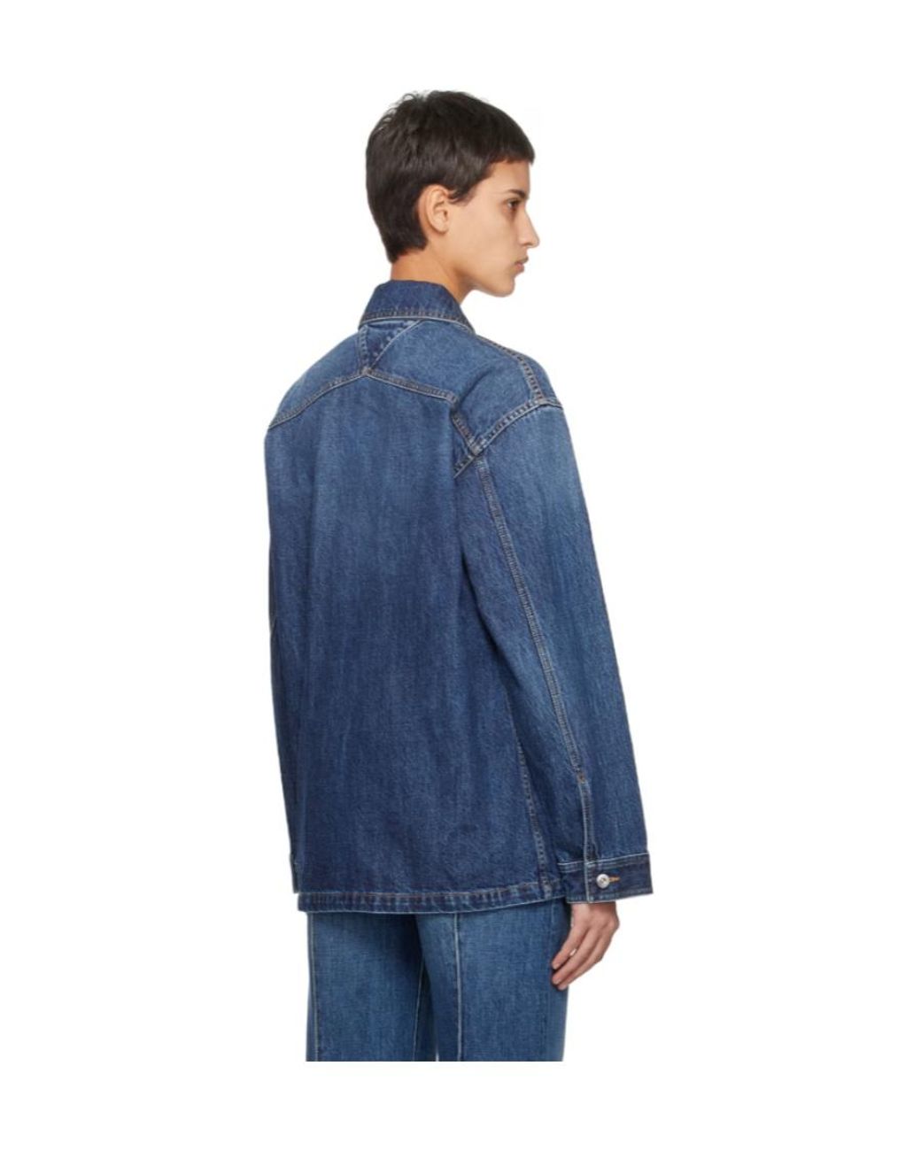 Bottega Veneta Blue Single-Breasted Denim Jacket