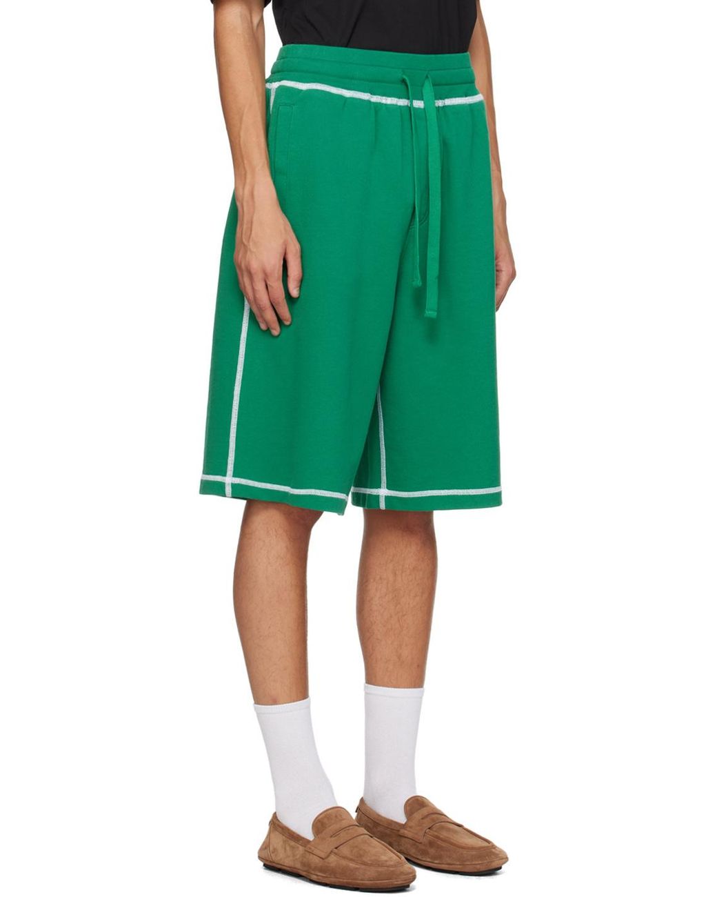 Dolce & Gabbana Green Logo Printed Bermuda Shorts for men