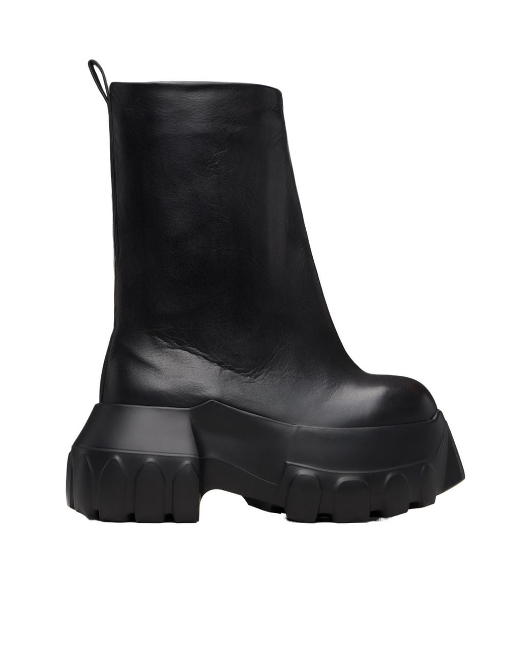 Rick Owens Black Mega Tractor Platform Boots for men
