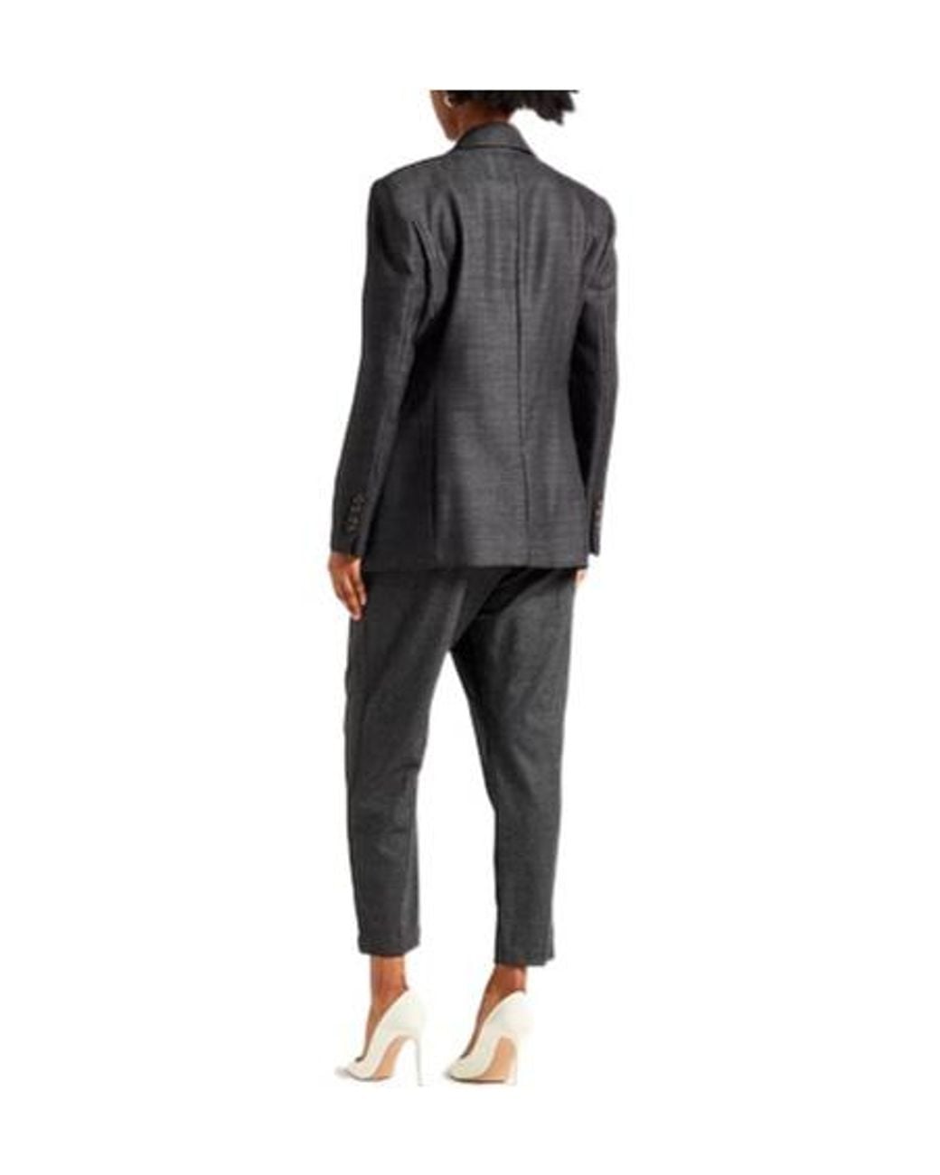 Brunello Cucinelli Black Wool Single-Breasted Blazer