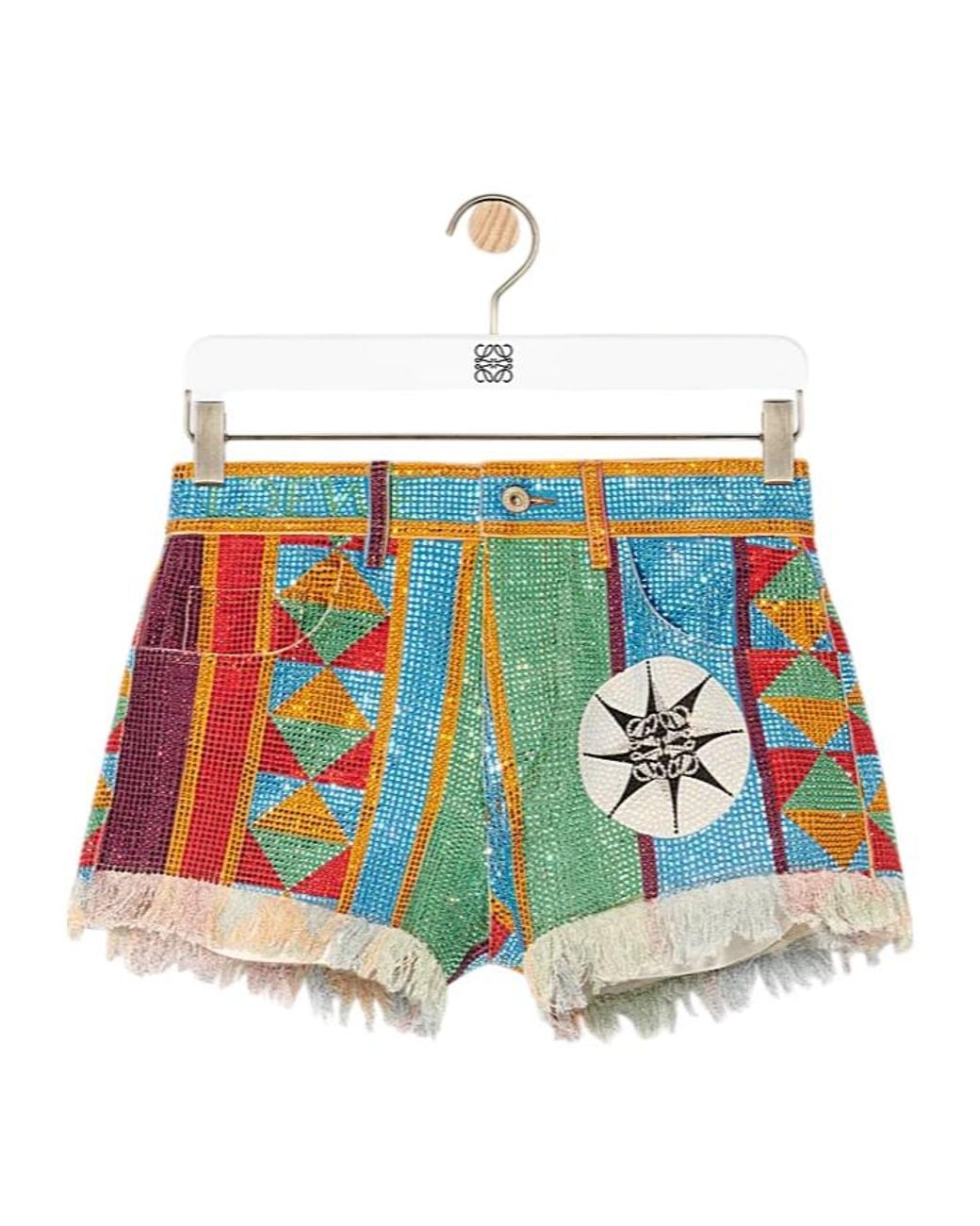 Loewe White Embellished Shorts