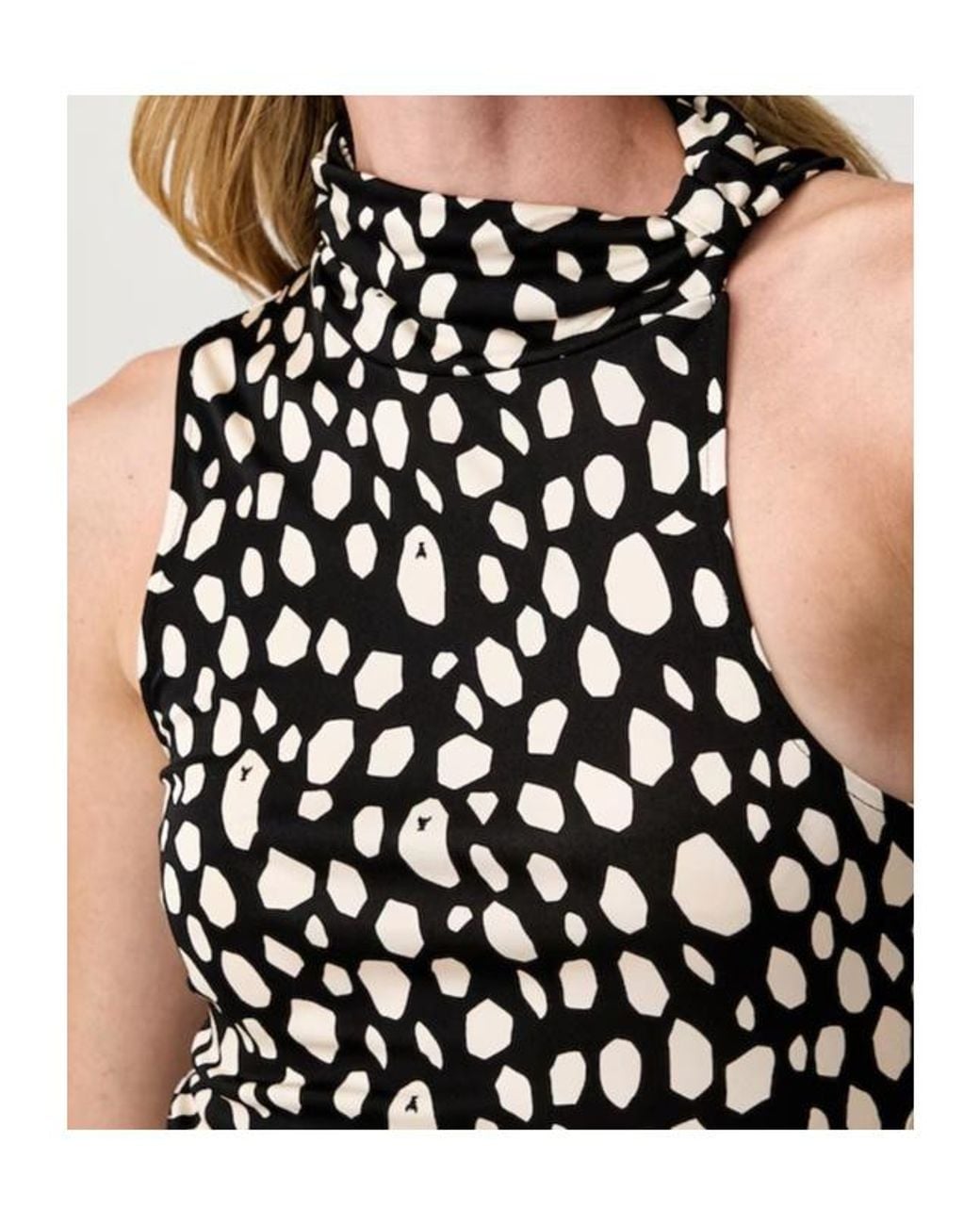 Patrizia Pepe Black Graphic-Print Asymmetric Top