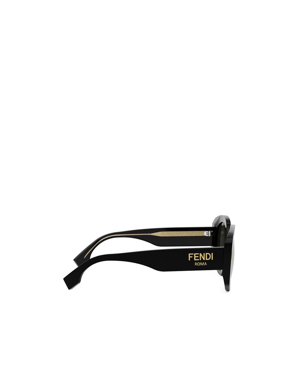 Fendi Black Eyewear Round Frame Sunglasses for men