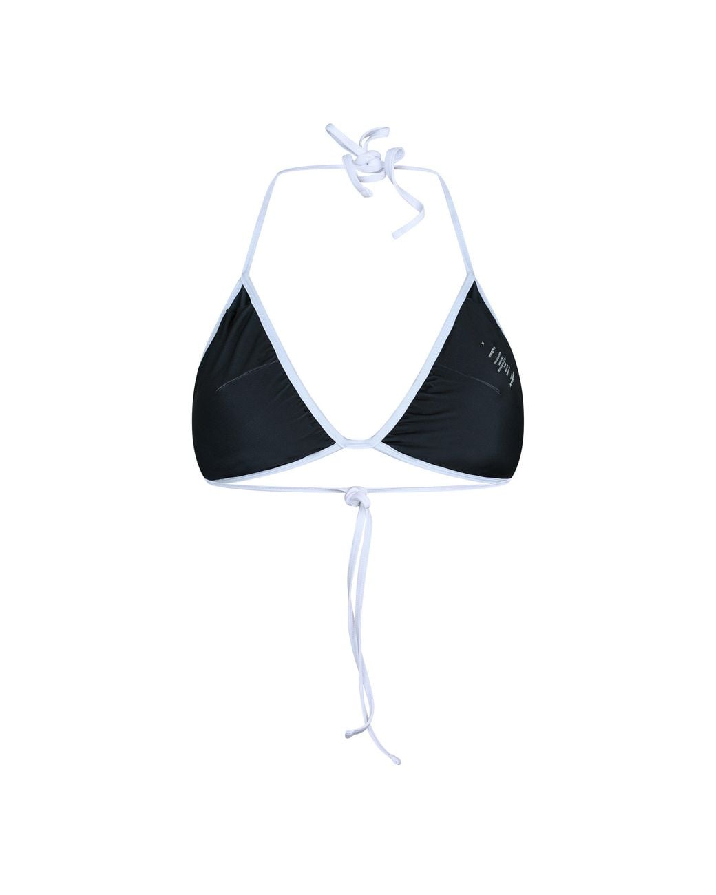 Casablanca Black Contrasttrim Triangle Halter Bikini Top