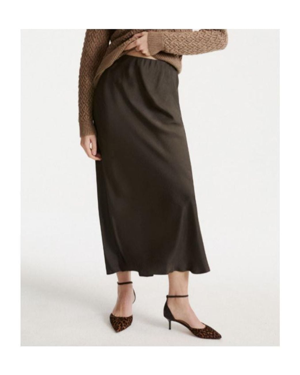 Marella Brown Twill Pencil Skirt