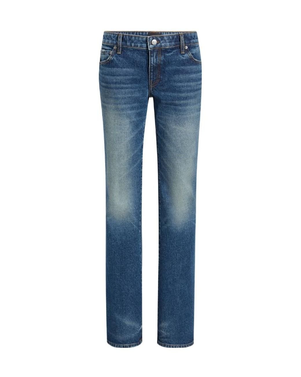 Khaite Blue Conforti Mid-Rise Bootcut Jeans