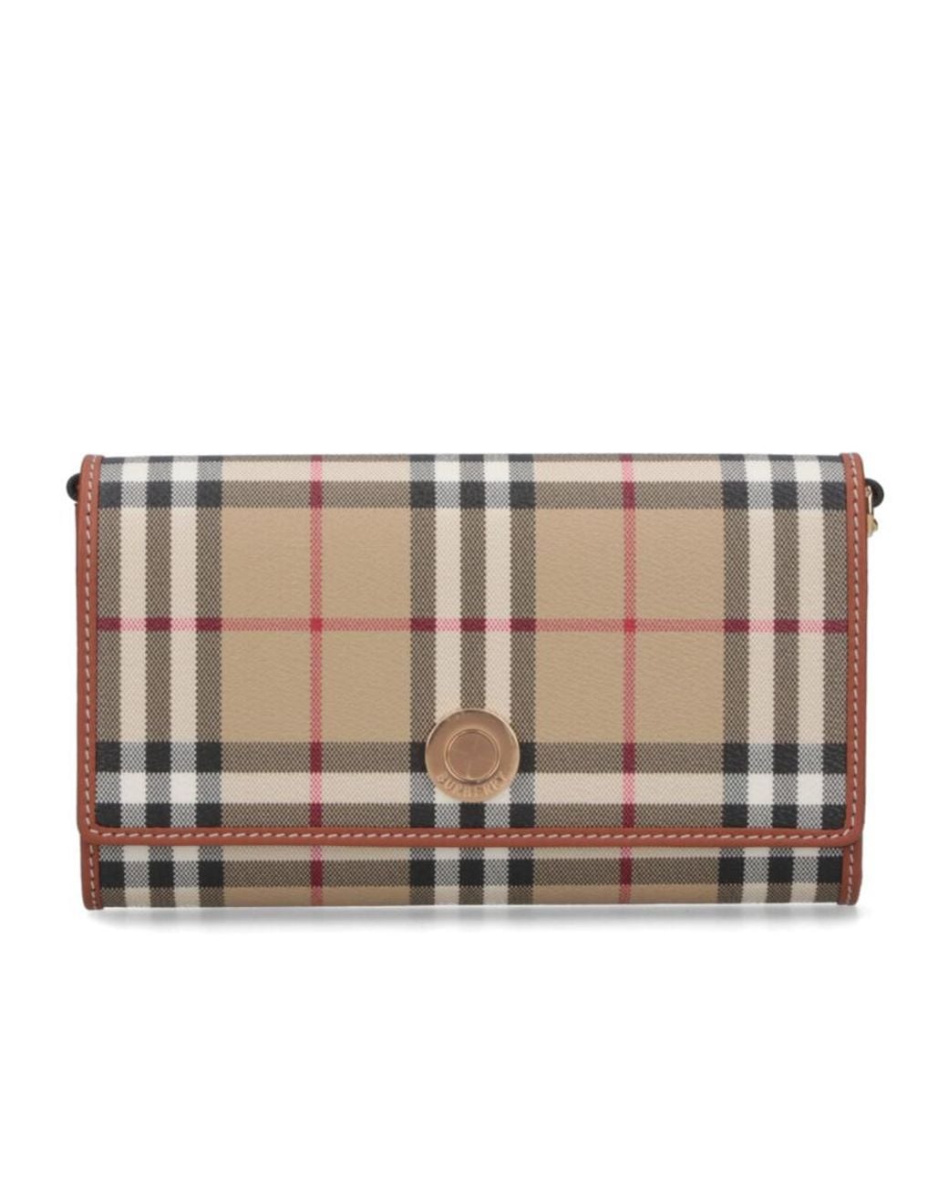 Burberry Brown Checked Chain-Linked Shoulder Bag