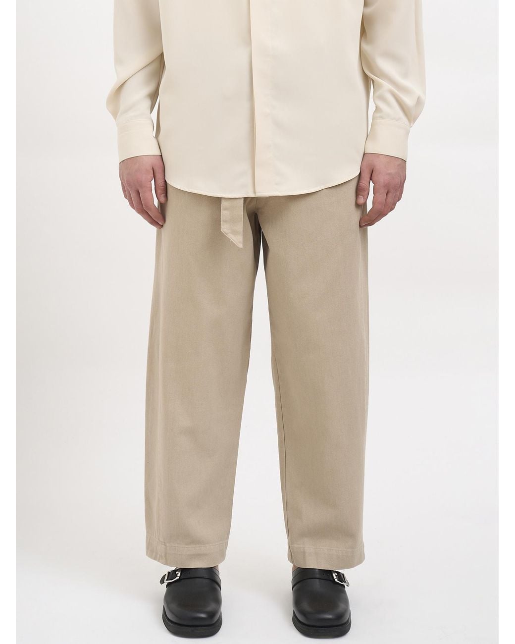 Entire studios Natural Belted Casual Trousers for men