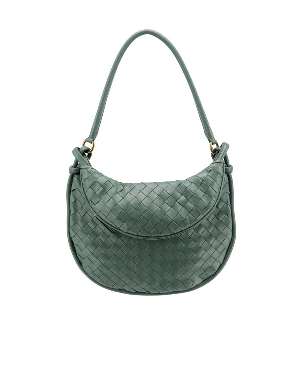 Bottega Veneta Green Medium Gemelli Knitted Shoulder Bag