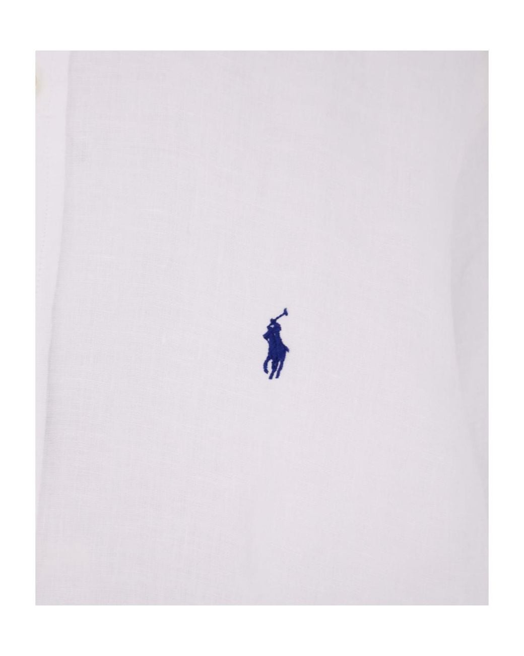 Ralph Lauren White Polo Logo Detailed Slim-Fit Shirt for men