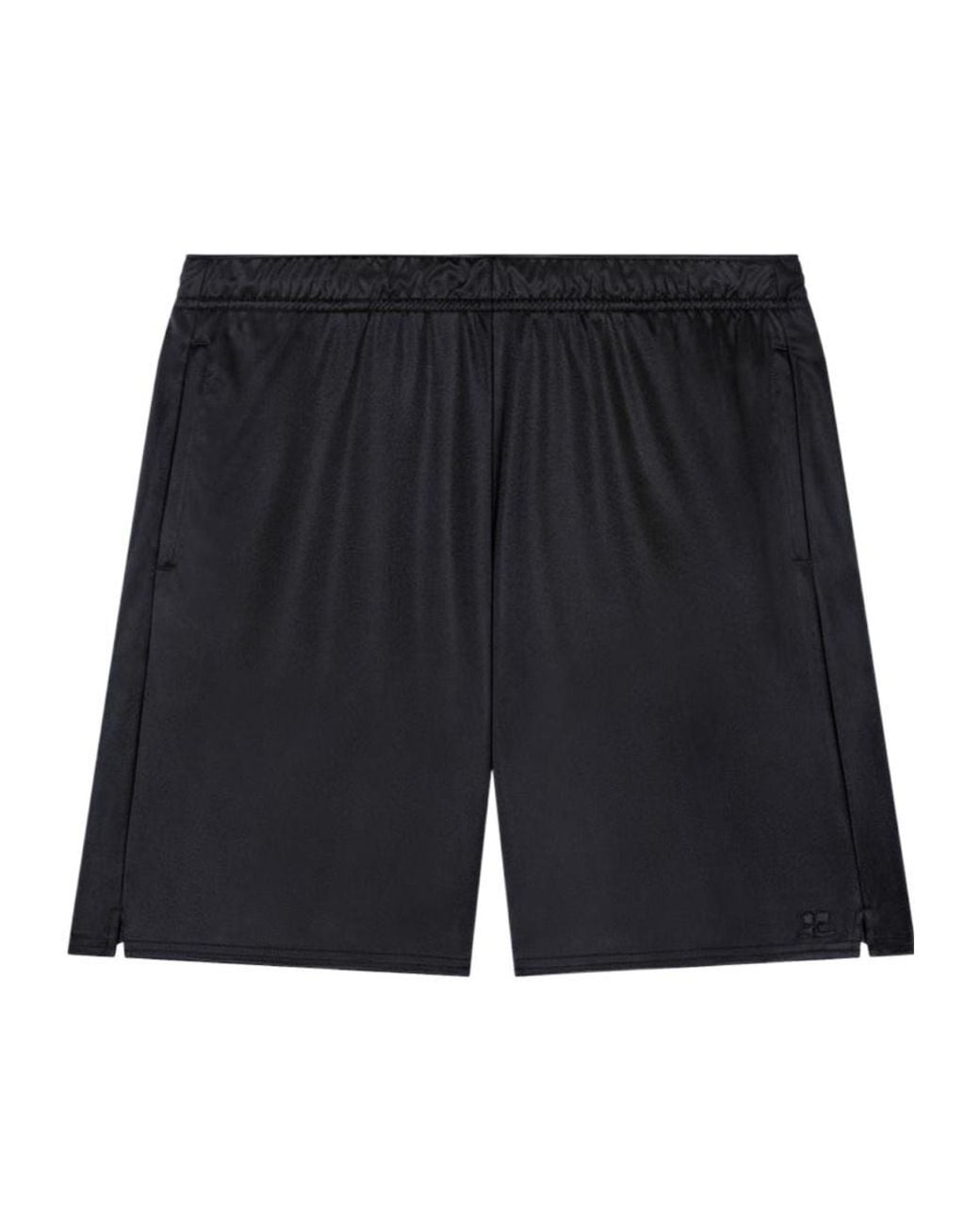 Courreges Black Jersey Track Shorts for men